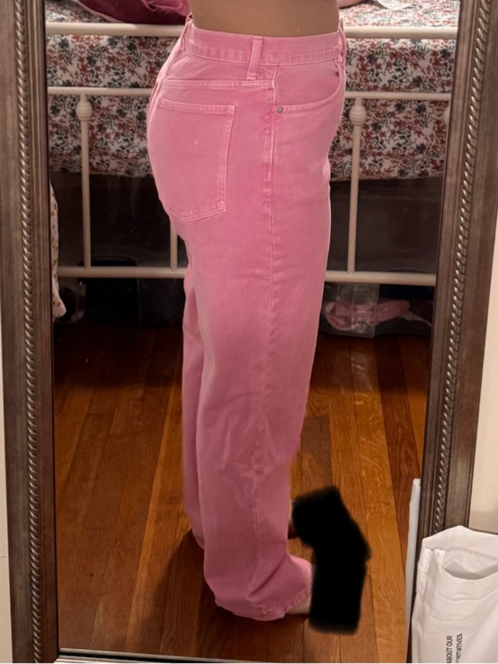 Madewell Baggy Straight Pink Jeans - Picture 3 of 7